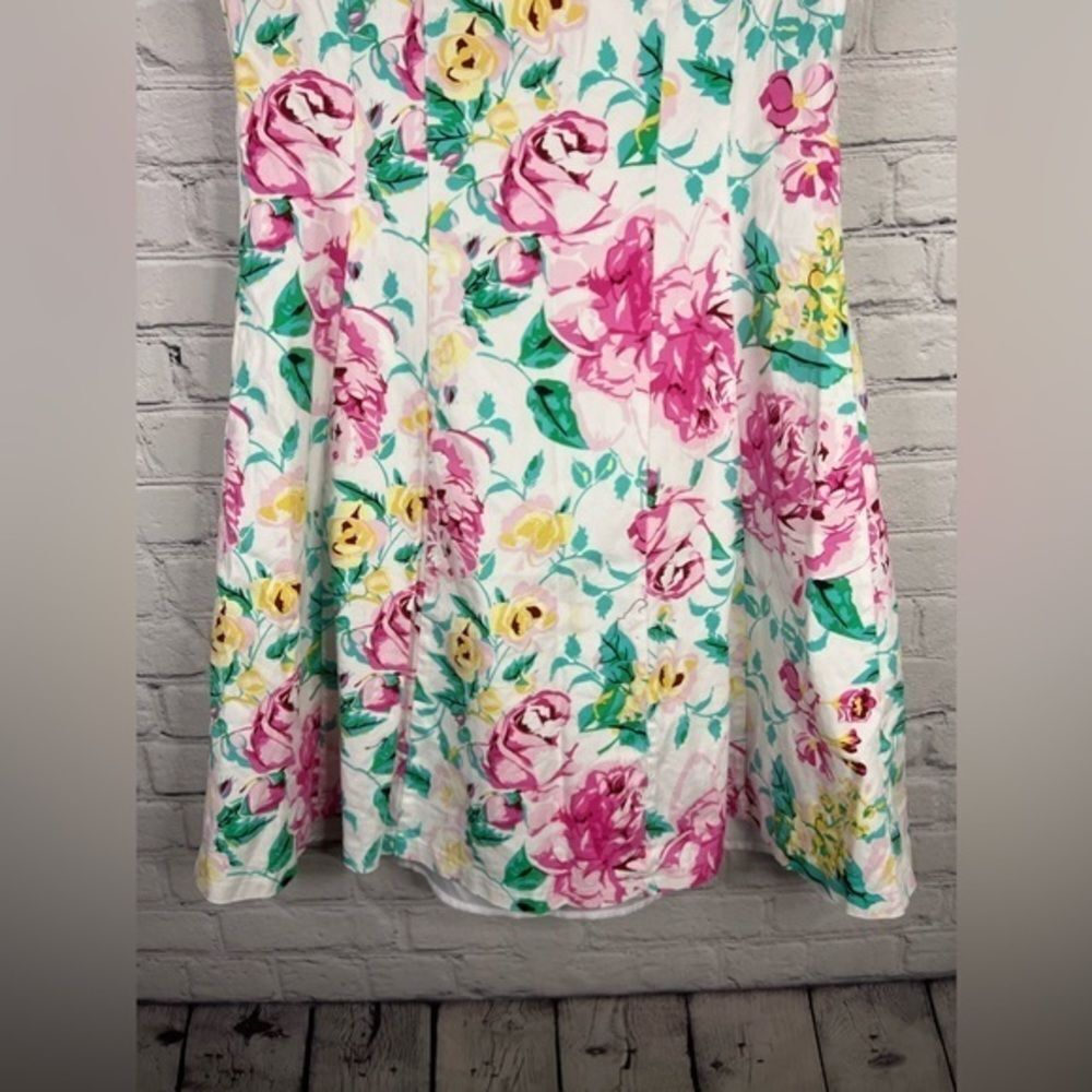 RN Studio by Ronni Nicole Floral Print Sleeveless Twirl Dress Pink Green size 14 - Picture 4 of 13